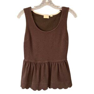 Anthropologie Postmark Black Sleeveless Peplum Top Size S